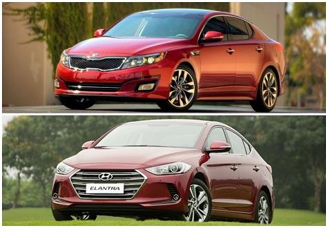 Chọn sedan, nên mua mới Hyundai Elantra 2016 hay Kia Optima cũ?