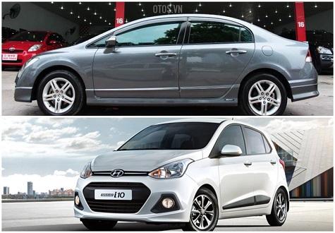 Nên mua Honda Civic 2.0 đời 2010 hay Hyundai Grand i10 mới?