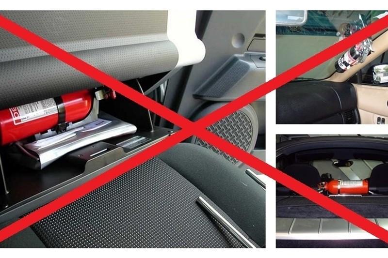 Không để những món đồ có áp suất trong xe