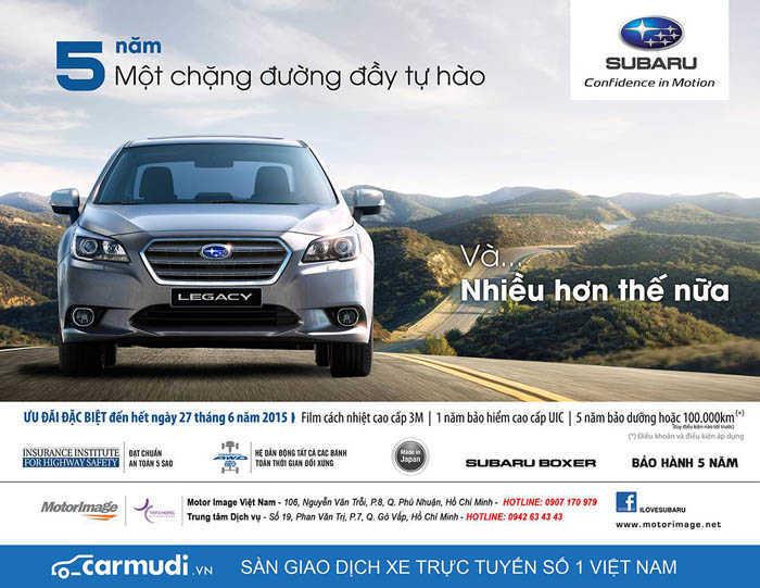 Chương trình khuyến mãi của Subaru Việt Nam trong tháng sáu 2015