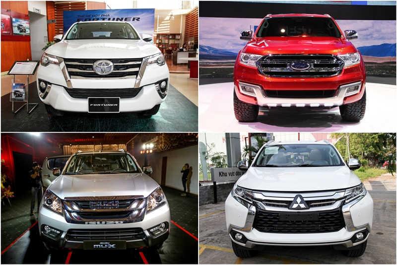 Doanh số xe SUV 7 chỗ tại Việt Nam tháng 07/2017: Fortuner vẫn dẫn đầu