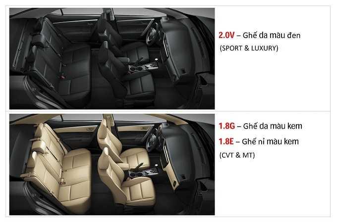 Ghế ngồi được thiết kế và phối màu cực đẹp. Nguồn: Toyota Hà Nội