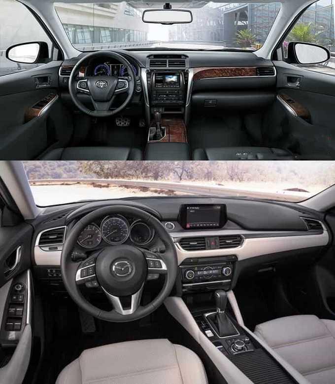 Nội thất sang trọng của Toyota Camry 2018 và Mazda 6 2018. Nguồn: muaxegiatot.vn