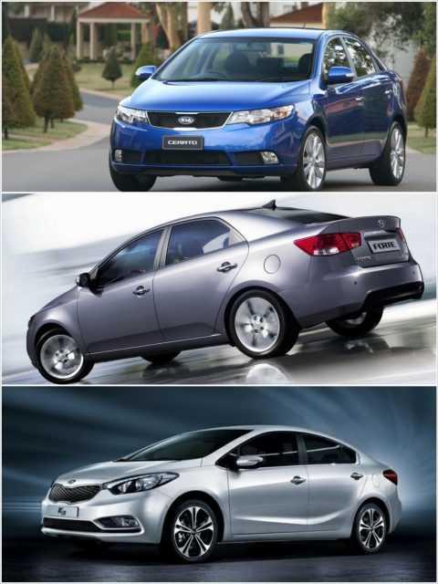 Kia Cerato/ Forte/ K3 thực chất là các thế hệ tiếp theo của cùng một dòng xe. Nguồn: Internet