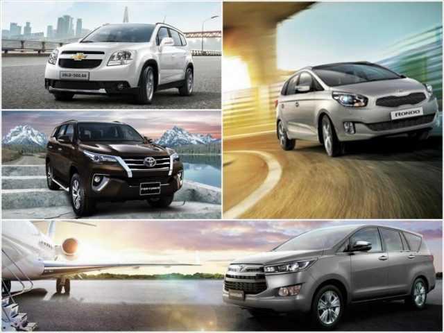 Phân khúc xe SUV và MPV giá 800 triệu đồng bao gồm: Toyota Innova, Chevrolet Orlando, Kia Rondo và Toyota Fortuner.