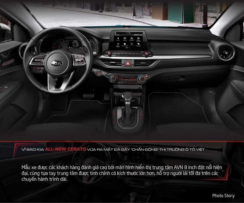 Bảng táp lô Kia Cerato 2019 có thiết kế trẻ trung, hiện đại