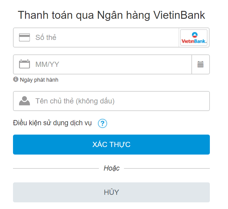 thanh toán qua ngân hàng