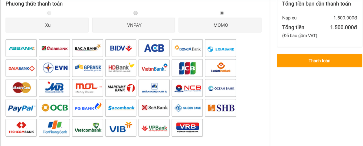Thanh toán MOMO