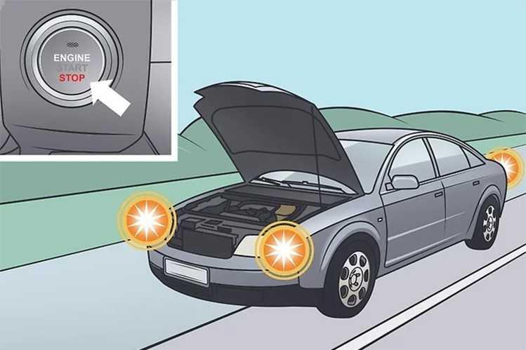 Tắt máy và mở nắp ca-pô