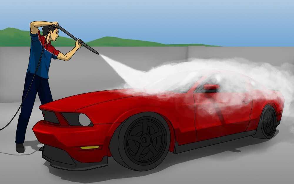 Lau rửa từng khu vực, bắt đầu từ nóc xe