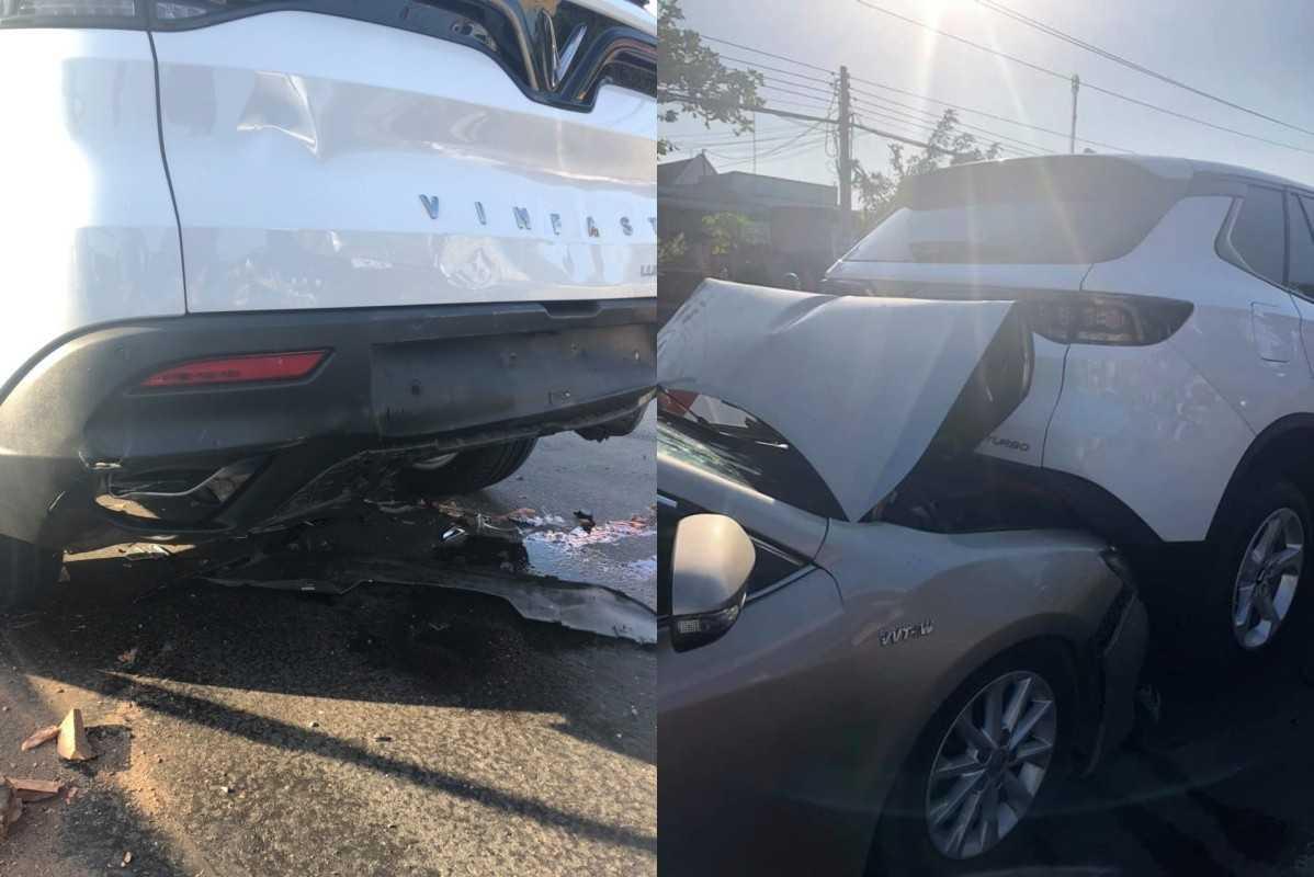Phần đuôi xe VinFast chỉ hư hỏng nhẹ