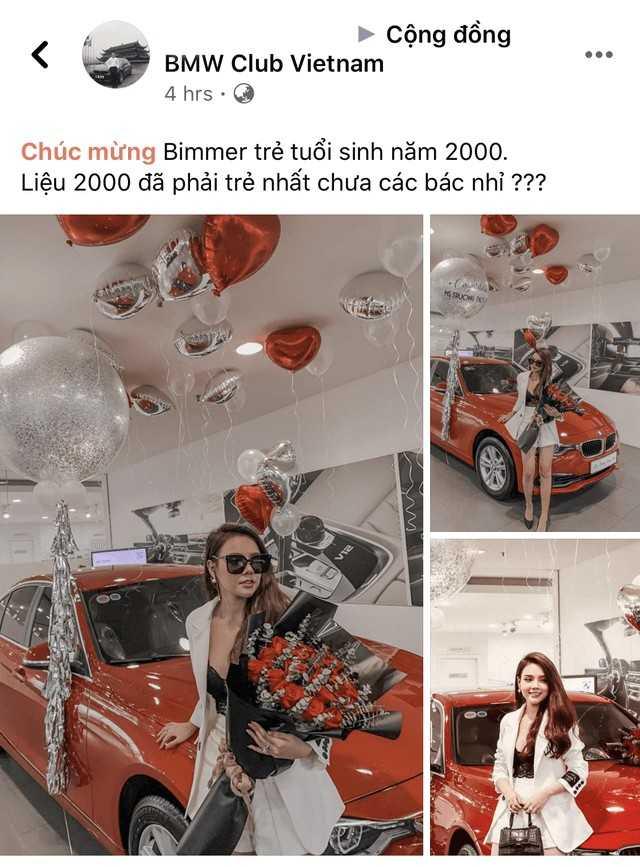 Dòng chia sẻ của cô nàng sinh năm 2000 mua xe 320i trong nhóm BMW Club Vietnam.