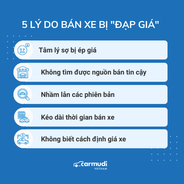 Top 5 lý do bán xe ô tô bị đạp giá