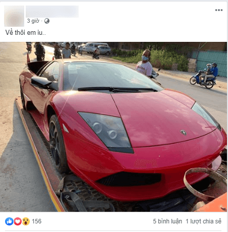 Một tài khoản facebook nổi tiếng đã đăng tải hình ảnh chiếc siêu xe Lamborghini Murcielago LP640-4 mui cứng
