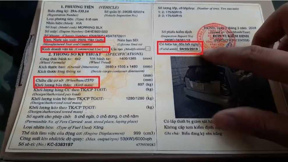 Một số chi tiết đáng lưu tâm trên giấy đăng ký