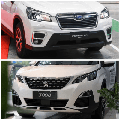 Thiết kế đầu xe của Subaru Forester 2020 và Peugeot 3008 2020