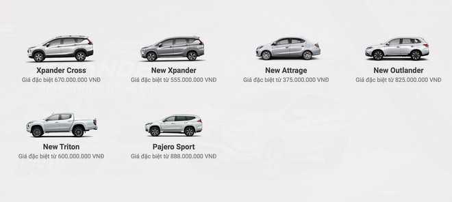 Mitsubishi Mirage không xuất hiện trong danh mục sản phẩm của Mitsubishi tại Việt Nam