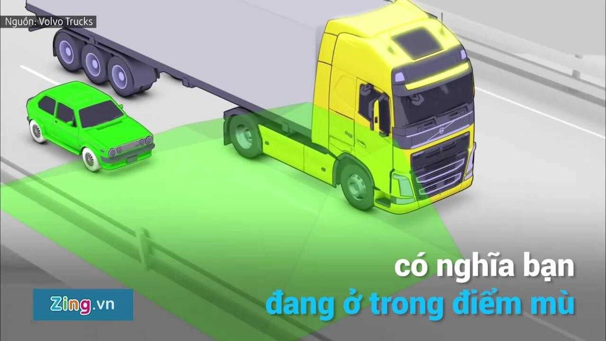 Cẩn thận với điểm mù, điểm chết của xe tải để lái xe an toàn