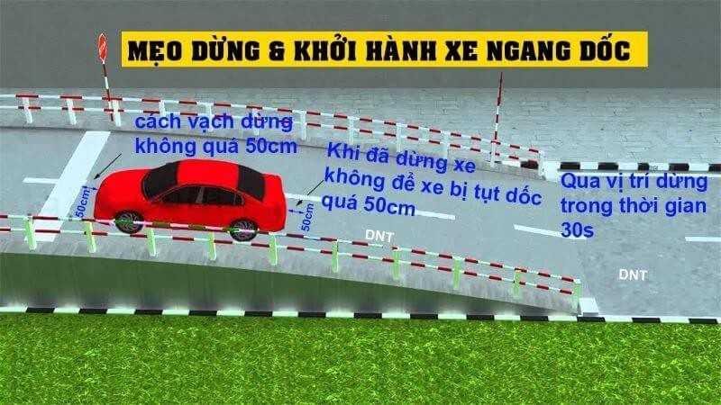 Cách dừng và khởi hành khi xe ngang dốc