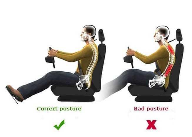 Tư thế ngồi xe ô tô đúng cách
