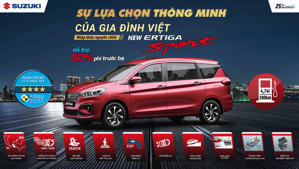 Với nhiều trang bị an toàn, Suzuki Ertiga Sport giúp cả gia đình an tâm trên suốt hành trình
