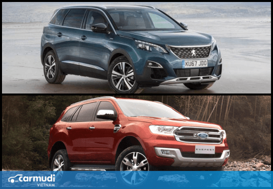 Tư vấn chọn xe Peugeot 5008 và Ford Everest 4WD cho tài mới