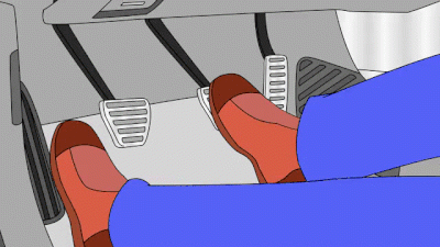 Nhấn phanh xuống một cách chắc chắn và êm ái