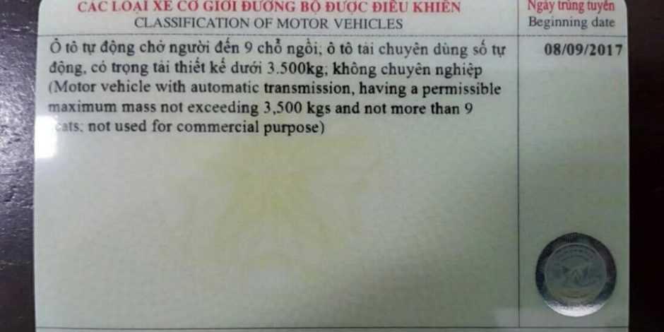 Những vấn đề cần biết về bằng lái xe B11