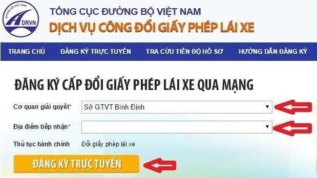 webiste của Tổng cục đường bộ Việt Nam