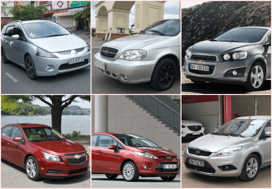 xe cũ chở gia đìnhgiá từ 200-300 triệu đồng