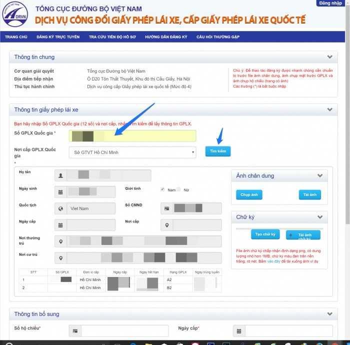 Các bước thực hiện nộp hồ sơ xin cấp giấy phép lái xe quốc tế trực tuyến