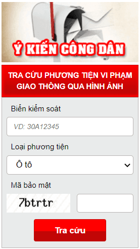 Website của Cục Cảnh sát giao thông