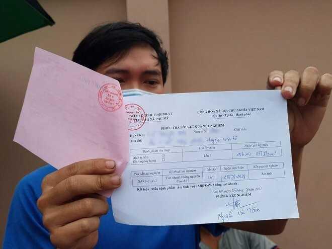 Giấy xét nghiệm âm tính với COVID-19