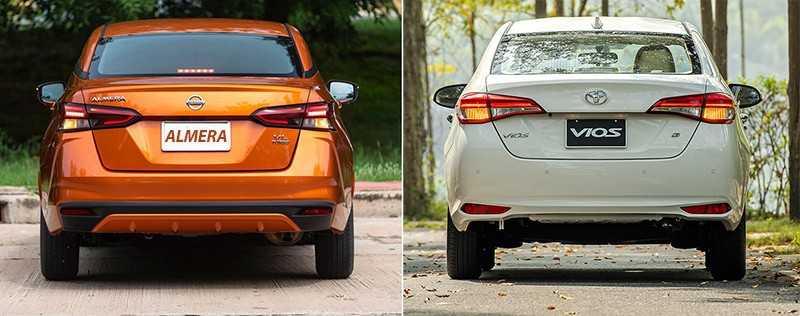  Nissan Almera được nhập khẩu từ Thái Lan, còn Toyota Vios lắp ráp trong nước.