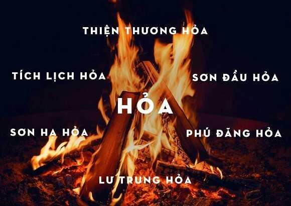 Mệnh Hỏa gồm 6 nạp âm