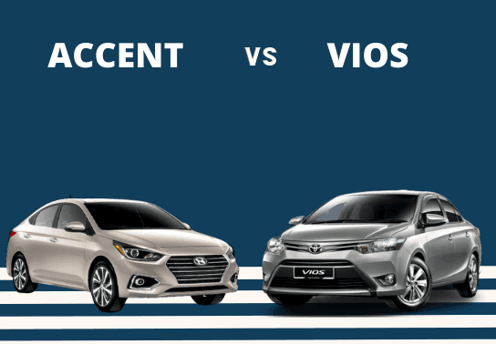 Accent (b&ecirc;n tr&aacute;i) v&agrave; Vios (b&ecirc;n phải)