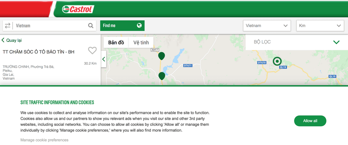 Castrol Oil Selector Tool