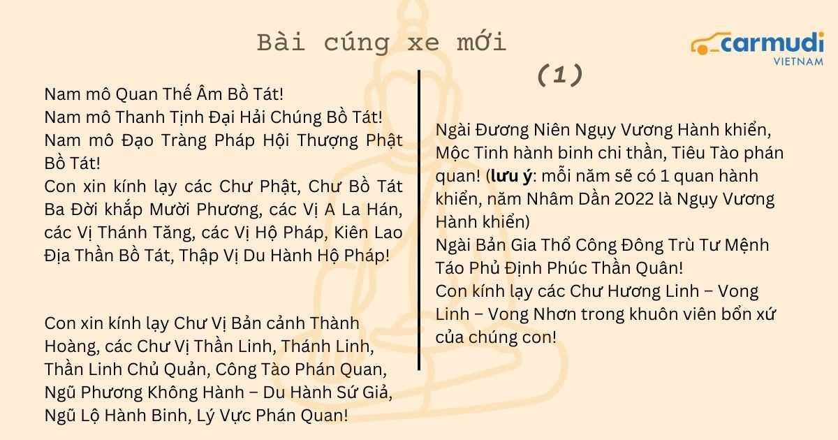 Văn khấn cúng xe - Đầy đủ, chi tiết năm 2023